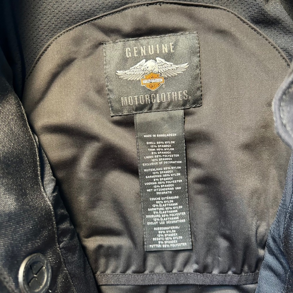 Harley-Davidson Womens XL Black Orange Piping Mesh Riding Jacket Motorclothes - Picture 6 of 11